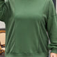 Blackish Green Loose Patchwork Crewneck Plus Size Sweatshirt