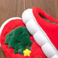 Fiery Red Christmas Tree Graphic Thick Sole Plush Slippers