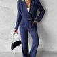 Striped Blazer Coat & Straight Leg Pants Set