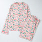 Multicolour Floral Christmas Pajamas Set