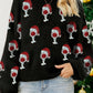 Black Cheer for Christmas Round Neck Casual Sweater