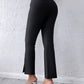 Slit Hem Rhinestone Decor High Waist Pants