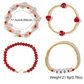 Fiery Red XOXO Heart Beaded 4pcs Layered Bracelet