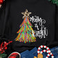 Black Merry & Bright Christmas Tree Graphic Sweatshirt