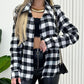 Plaid Print Buttoned Casual Long Sleeve Top