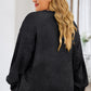 Black Plus Size Santa Claus Patched Textured Sweatshirt