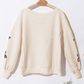 White Thanksgiving Turkey Waffle Oversized Knit Top