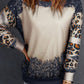 Black Tie Dye Leopard Drop Shoulder Sweatshirt