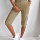 Side Pockets Drawstring Waist Cropped Cargo Pants