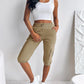 Side Pockets Drawstring Waist Cropped Cargo Pants