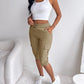 Side Pockets Drawstring Waist Cropped Cargo Pants