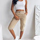 Side Pockets Drawstring Waist Cropped Cargo Pants