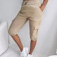 Side Pockets Drawstring Waist Cropped Cargo Pants