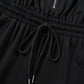 Black Zipper Flutter Sleeve Drawstring High Waist Jumpsuit