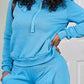 Drawstring Hooded Sweatshirt & Pocket Design Cuffed Sweatpants Set