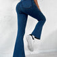 Pocket Design Denim Flared Sports Leggings