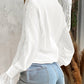 V Neck Eyelash Lace Patch Ruffles Button Down Blouse Top