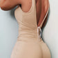 V Neck Sleeveless Bodycon Dress Ruched Drawstring Mini Dress