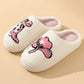 White Cowgirl Hat & Boot Printed Plush Thermal Home Slippers