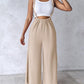 Drawstring Wide Leg Suspender Jumpsuit