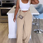 Drawstring Wide Leg Suspender Jumpsuit