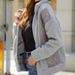 Women's Pocket Design Patchwork Long Sleeve Fluffy Teddy Puffer Coat