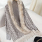 Leopard Pattern Batwing Sleeve Fluffy Detail Tassel Design Cape Cardigan