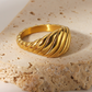 Gold Plated Vintage Croissant Ring