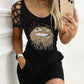 Rhinestone Lip Pattern Pocket Design Bodycon Dress