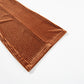 Chestnut Solid Color High Waist Flare Corduroy Pants