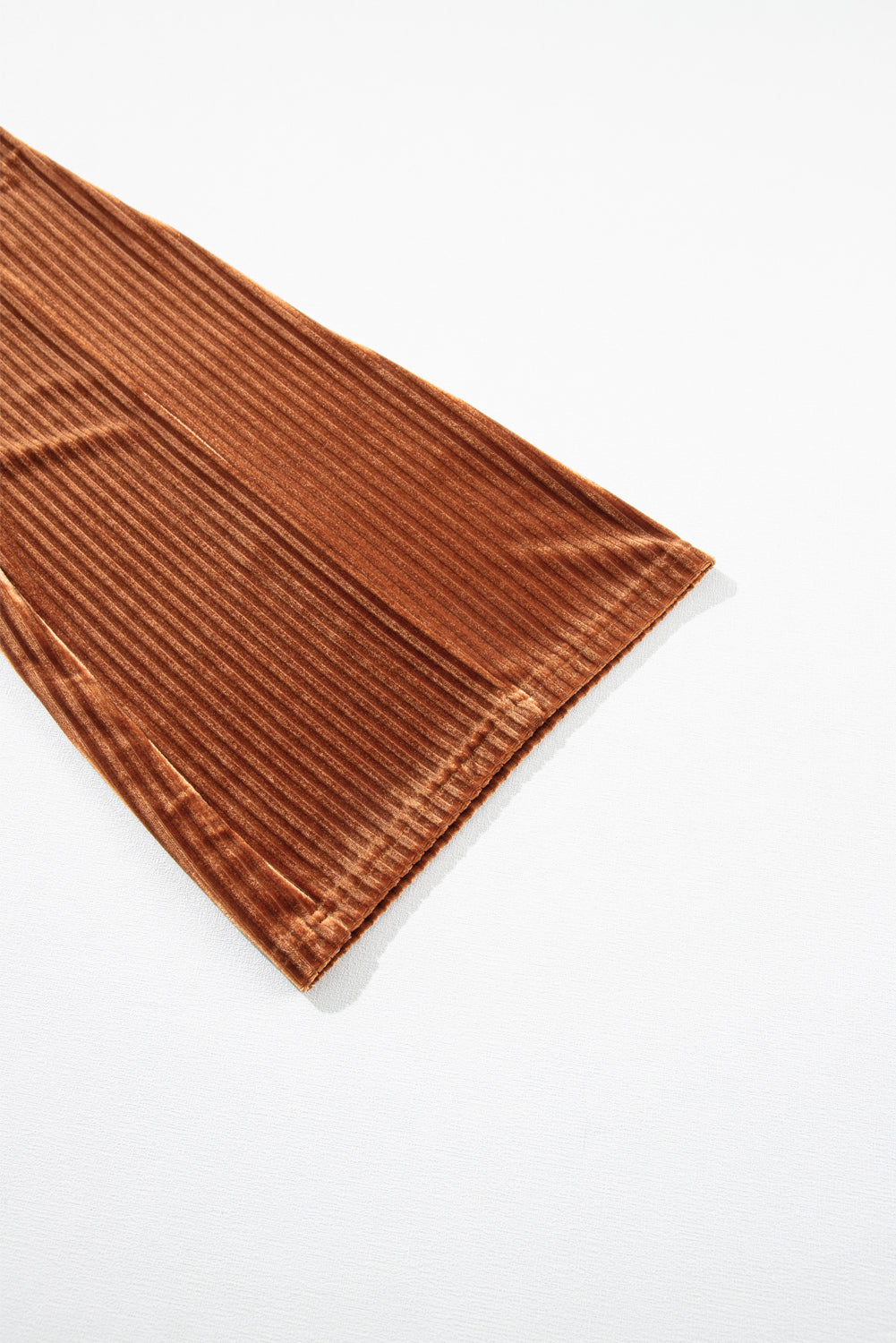 Chestnut Solid Color High Waist Flare Corduroy Pants