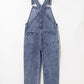 Sail Blue Denim Bib Straight Leg Jumpsuit with Pockets