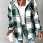 Plaid Print Buttoned Hooded Shacket