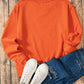 Russet Orange Solid Fleece Lined Drop Shoulder Terry Sweatshirt