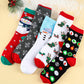 White Christmas Cartoon Pattern 5 Pairs/Set Socks Set with Box