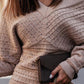 V Neck Hollow Out Long Sleeve Knit Dress