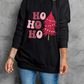 Black HO HO HO Christmas Tree Graphic Pullover Sweatshirt