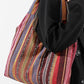 Fiery Red Multiple Ethnic Stripes Print Canvas Tote Bag