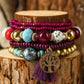 Violet 5pcs Boho Beaded Turquoise Bracelets Set