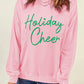 Pink Holiday Cheer Letter Graphic Christmas Slogan Sweatshirt