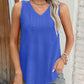 V Neck Sleeveless Thick Strap Hollow out Knit Tank Causal Top