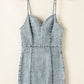 Beau Blue Sleeveless V Neck Back Zipped Denim Dress