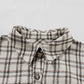 White Stripe Plus Size Plaid Buttoned Raw Hem Tunic Shirt Dress