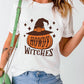 White HOWDY WITCHES Pumpkin Graphic Halloween T Shirt