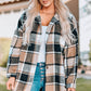 Plaid Print Buttoned Shirt Jacket