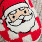 Fiery Red Checkered Santa Claus Graphic Plush Home Slippers