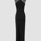 Rhinestone Decor Multi Strap High Slit Party Dress