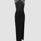 Rhinestone Decor Multi Strap High Slit Party Dress