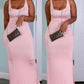 U Neck Sleeveless Casual Maxi Dress