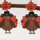 Racing Red Thanksgiving Turkey Leaf Pattern Dangle Earrings